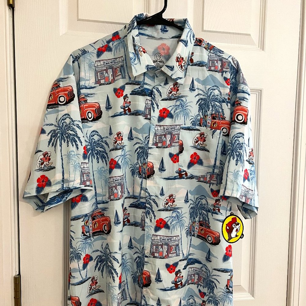Buc-ee’s Men’s Camp Button Up Hawaiian Shirt 2XL (NWT)